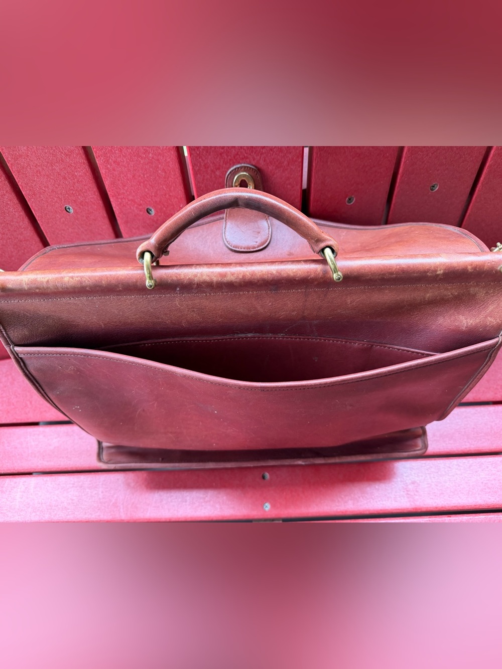 Vintage Coach Beekman Leather Top-Handle Briefcase with Brass Hardware - Picture 7 of 15